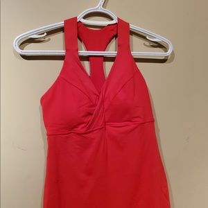 Red women’s lululemon tank top